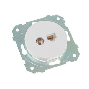 Розетка телевизионная сетевая компьютерная белая WB-1TV+1PC Wh
