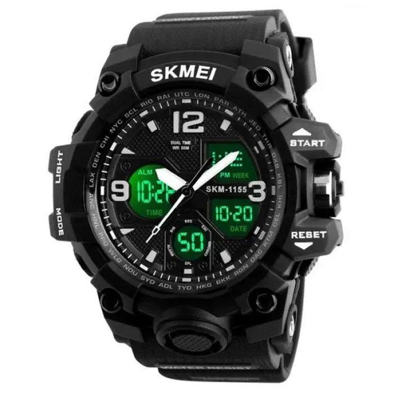 Годинник армійський оригінал SKMEI 1155BBK, Годинник армійський скмей, Модний LO-119 чоловічий годинник | Зображення 4