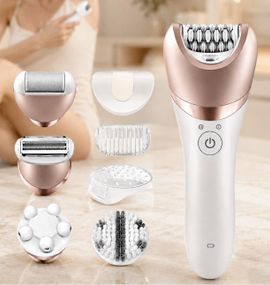 Жіночий епілятор KM-7115 6-в-1 Multifunctional Ladies Care Kits / Універсальний бездротовий епілятор + 6 насадок AND KM-7115