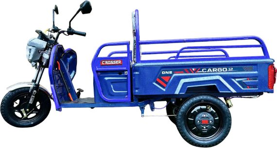 Електротрицикл Crosser CARGO 12 1000-1500W 60 V 32 Ah, самоскид, вантажний електроскутер до 300 кг Синій | Зображення 3