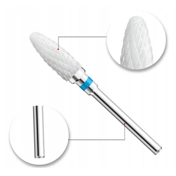 Стартовий набір фрез для щільної кутикули 5в1 / Насадки на фрезер у пластиковому контейнері / Набір фрез з синьою насічкою | Зображення 2