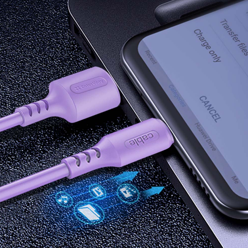 Кабель USB MicroUSB ColorWay CW-CBUM044-PU 2,4A 1м фіолетовий | Зображення 3