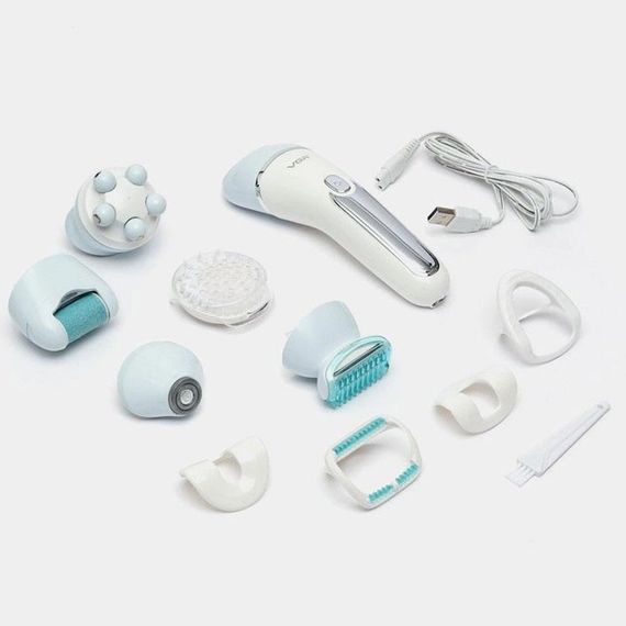 Епілятор для обличчя та тіла 6в1, від USB VGR V-733 / Жіночий епілятор для видалення волосся. Колір: блакитний | Зображення 3
