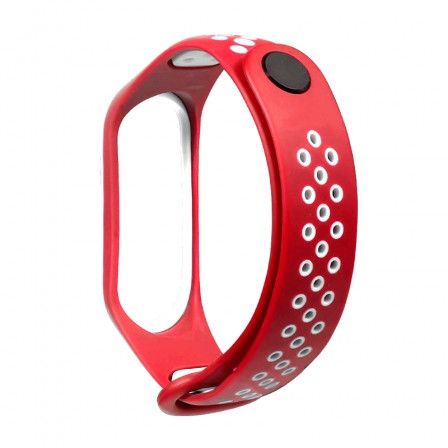 Ремінець Xiaomi Mi Band 3 і Mi Band 4 Red-White