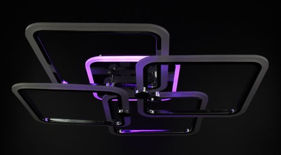 Люстра світлодіодна стельова LED світильник для квартири на стелю лед з пультом 25940 Хром 11х64х64 см. | Зображення 5