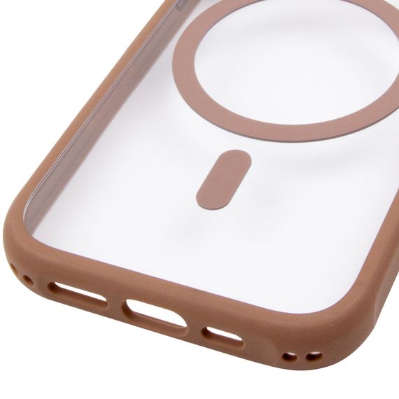 Чохол TPU+PC GETMAN Moon Clear with Magnetic Fit для Apple iPhone 14 (6.1") Brown | Зображення 4