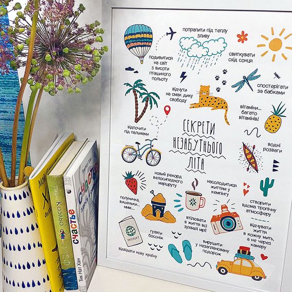 Постер в рамці Секрети незабутнього літа 15x21 см, A5 (WMT5_EX008)