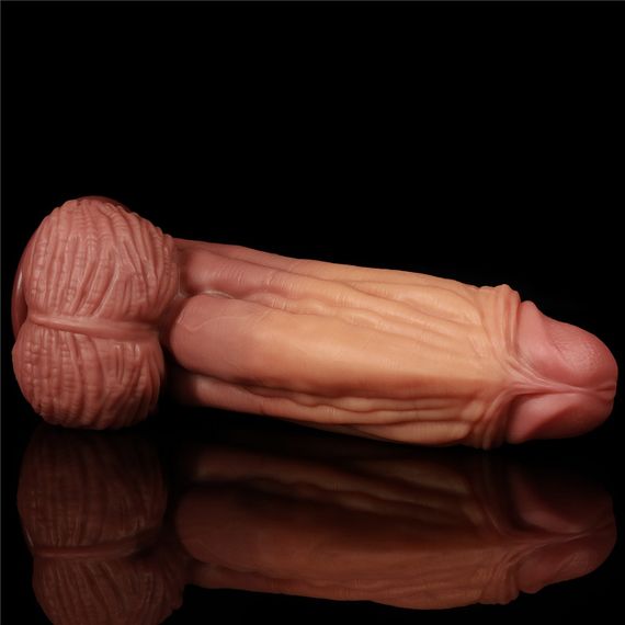 Фалоімітатор - Dual-Layered Silicone Cock 10" Brown Sex Aura | Зображення 4