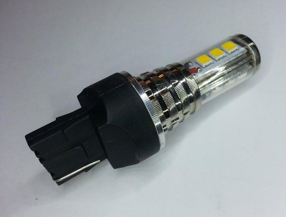 Светодиодная желтая автолампа 7440(W21W)-T20 27W LG Chip (250Lm) Yellow одноконтактная | Зображення 1