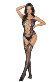 Бодістокінг - Bodystocking 2075, black - One Size