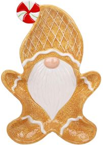 Набір 4 керамічні тарілки "Пряничний Гном" 27х18см