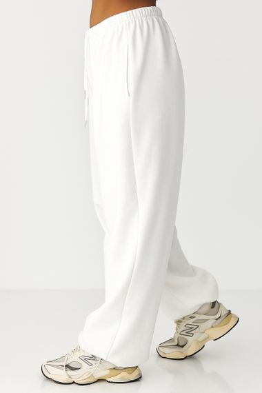 Спортивні штани з плюшевим начісом - молочний цвет, L (є розміри) | Зображення 1