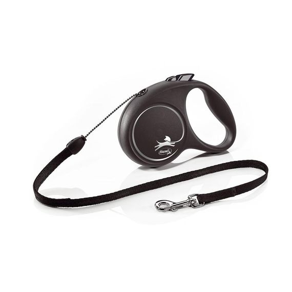 Рулетка Flexi Black Design S, трос 5 м, черный