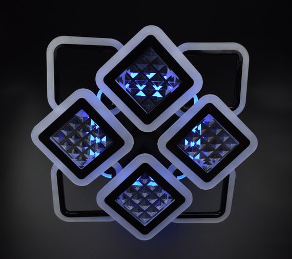 Люстра світлодіодна стельова LED світильник для квартири на стелю лед з пультом 26122 Чорний 11х54х62 см. | Зображення 6