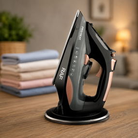 Праска RAF ELECTRIC STEAM IRON R.1388 / Парова праска бездротова + зарядна база, 2400 Вт / Праска з керамічним покриттям
