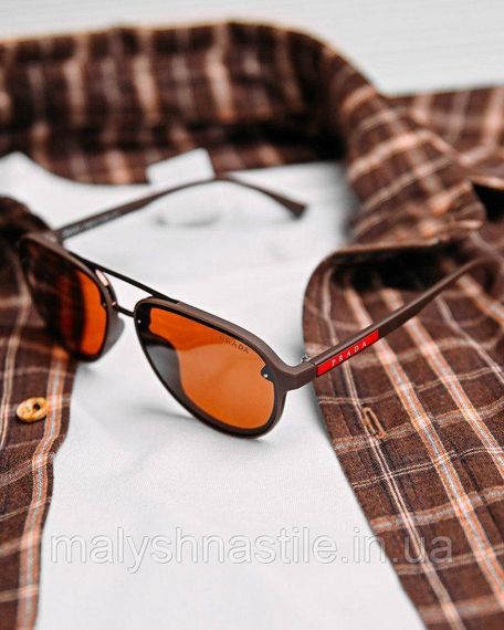 Мужские солнцезащитные очки  Prada brown 4 ДЛ7383 | Зображення 6
