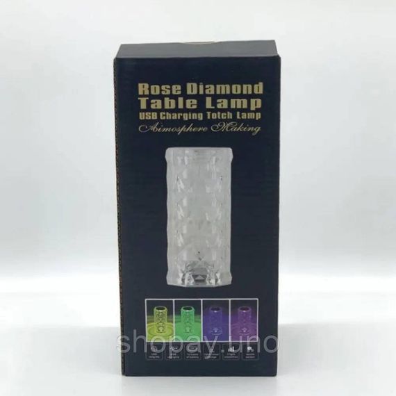 Настольная лампа ночник Rose Diamond с пультом • Лампа ночник настольная аккумуляторная Роза с RGB с пультом и RGB подсветкой | Зображення 1