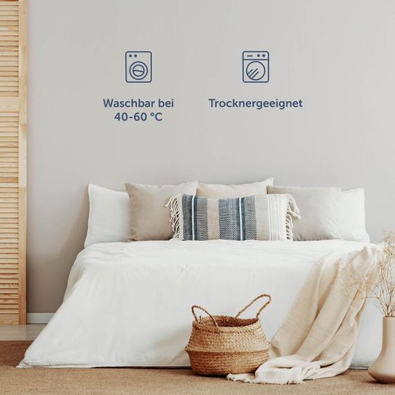 Простирадло на резинці Blumtal Basics 100×200×30 см, колір айворі (слонова кістка), наматрацник | Зображення 6