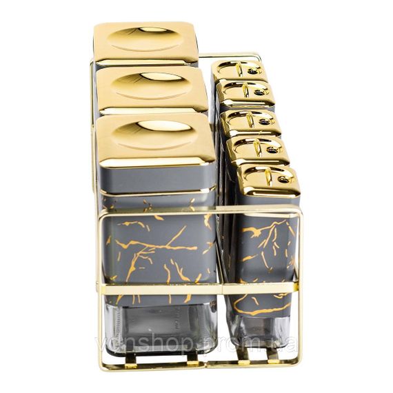 Набор для приправ и специй на подставке 8 штук с крышками Серый HP-1366 | Зображення 2