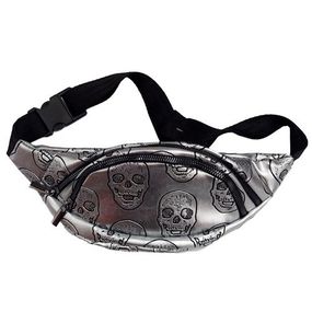 Сумка поясна бананка 4Profi з еко шкіри з об&#039;ємним принтом череп з двома відділеннями 21460