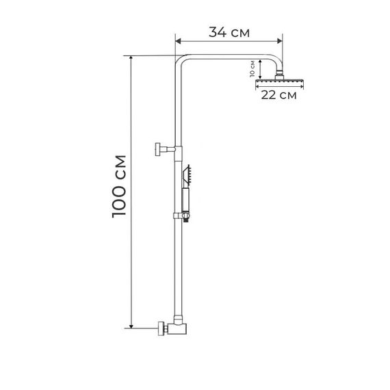 Душова колона (без змішувача) Zerix DK-003 (ZX3095) | Зображення 2