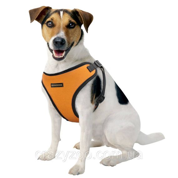 Шлея для собак BronzeDog Sport 3D сетка оранжевая 3х40-46 см 7504 | Зображення 1