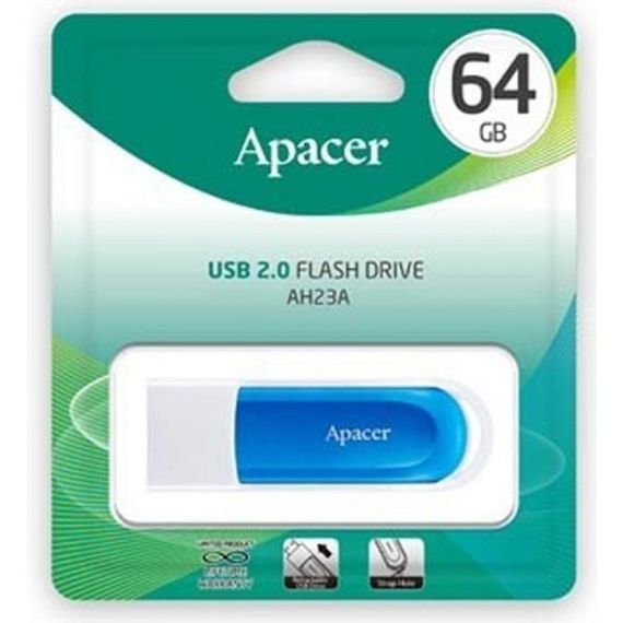 USB флеш накопичувач Apacer 64GB AH23A White USB 2.0 (AP64GAH23AW-1) | Зображення 5