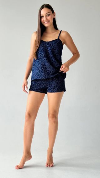 Піжамний комплект з візерунками у темно-синьому кольорі | Зображення 1