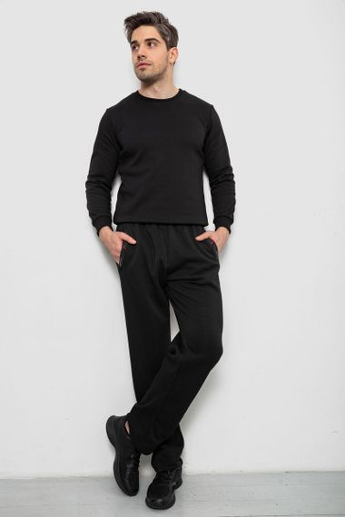 Спортивные штаны мужские на флисе, цвет черный, 244R41753 | Зображення 1