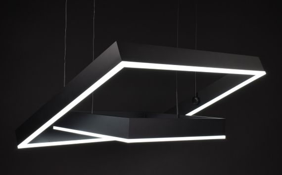 Люстра світлодіодна підвісна LED світильник для квартири на стелю лед 27897 Чорний 20-150х60х60 см. | Зображення 2