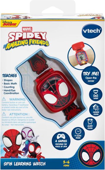 Человек-паук Интерактивные детские часы со Спайдерменом Оригинал VTech Spidey and His Amazing Friends Spin Learning Watch
