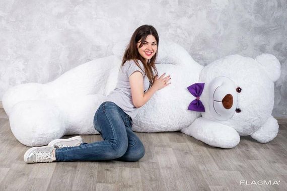 Огромный мягкий мишка Yarokuz Уильям 250 см Белый | Зображення 4