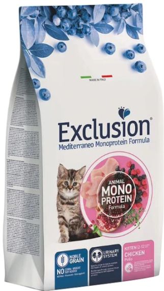 Повнораціонний сухий корм Exclusion Kitten Chicken з м’ясом курки для кошенят всіх порід 1,5 кг