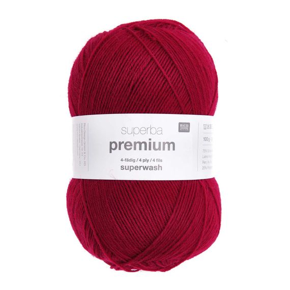 Rico Design Superba Premium Uni 100 г, 008 червоний | Зображення 1