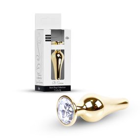 Анальна пробка - Jewellery Gold BUTT PLUG- Clear