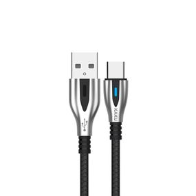 Кабель Kaku KSC-097 USB - Type-C 1.2m с индикатором - Black