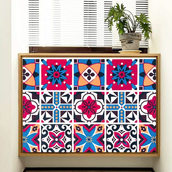 Самоклеюча плівка на паперовій основі вінтажна бордова мозаїка 0,45х10м SW-00000789 | Зображення 2