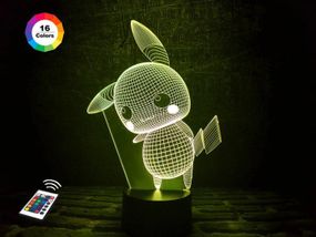 3D светильник ночник с пультом "Пикачу" 3DTOYSLAMP