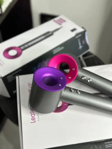 Фен Super Hair Dryer фіолетовий з іонізацією та турборежимом 5 насадок (Y-3) | Зображення 2