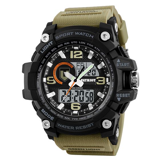 Годинник наручний Patriot 012BKKHTRO ТРО Чорні з хакі + Коробка. | Зображення 5