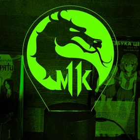 Акриловый светильник-ночник Mortal Kombat Смертельная битва зеленый tty-n002250