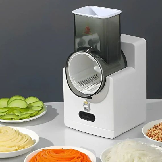 Многофункциональная овощерезка электрическая 4в1 12V/ слайсер - терка, шинковка 1983 | Зображення 1