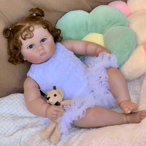 Силіконова Колекційна Лялька Реборн Reborn Дівчинка Пупс Пеппа (Вінілова Лялька) Висота 60 см | Зображення 2