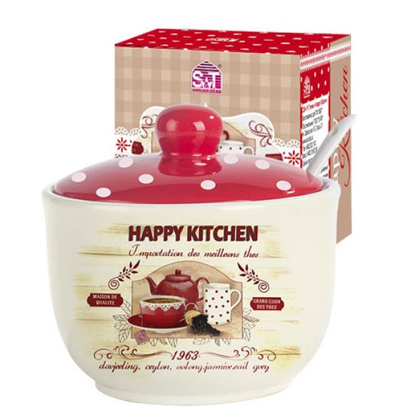 Сахарница с ложкой «Счастливая Кухня — Happy Kitchen» 450мл