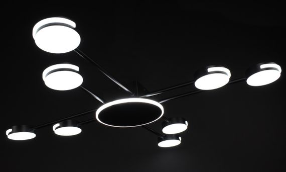 Люстра світлодіодна стельова LED світильник для квартири на стелю лед 27559 Чорний 10х100х100 см. | Зображення 3