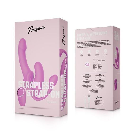Безремінний страпон с анальною вставкою Teazers Strapless Strap-On with Anal Plug Sex Aura | Зображення 8