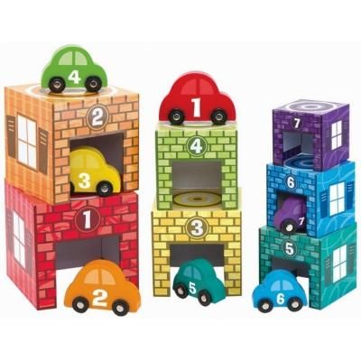 Розвиваюча іграшка Melissa&amp;Doug Набір блоків Автомобілі і гаражі (MD12435) | Зображення 1