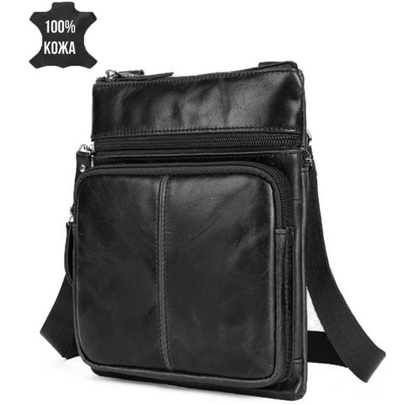 Чоловіча сумка з натуральної італійської шкіри флотар – 5 кишень, міцна фурнітура | Зображення 2