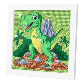 Алмазная мозаика для детей Динозавр A5501E рамка 17,5-17,5 см