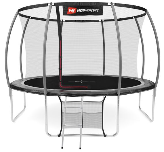 Батут Hop-Sport Premium 12ft (366см) чорно-сірий з внутрішньою сіткою | Зображення 3